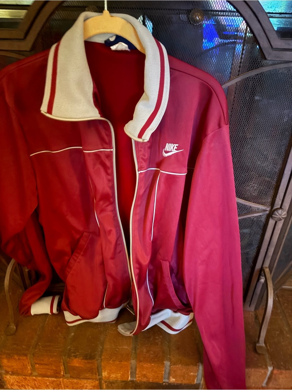Nike Maroon Bomber Jacket with White Trim